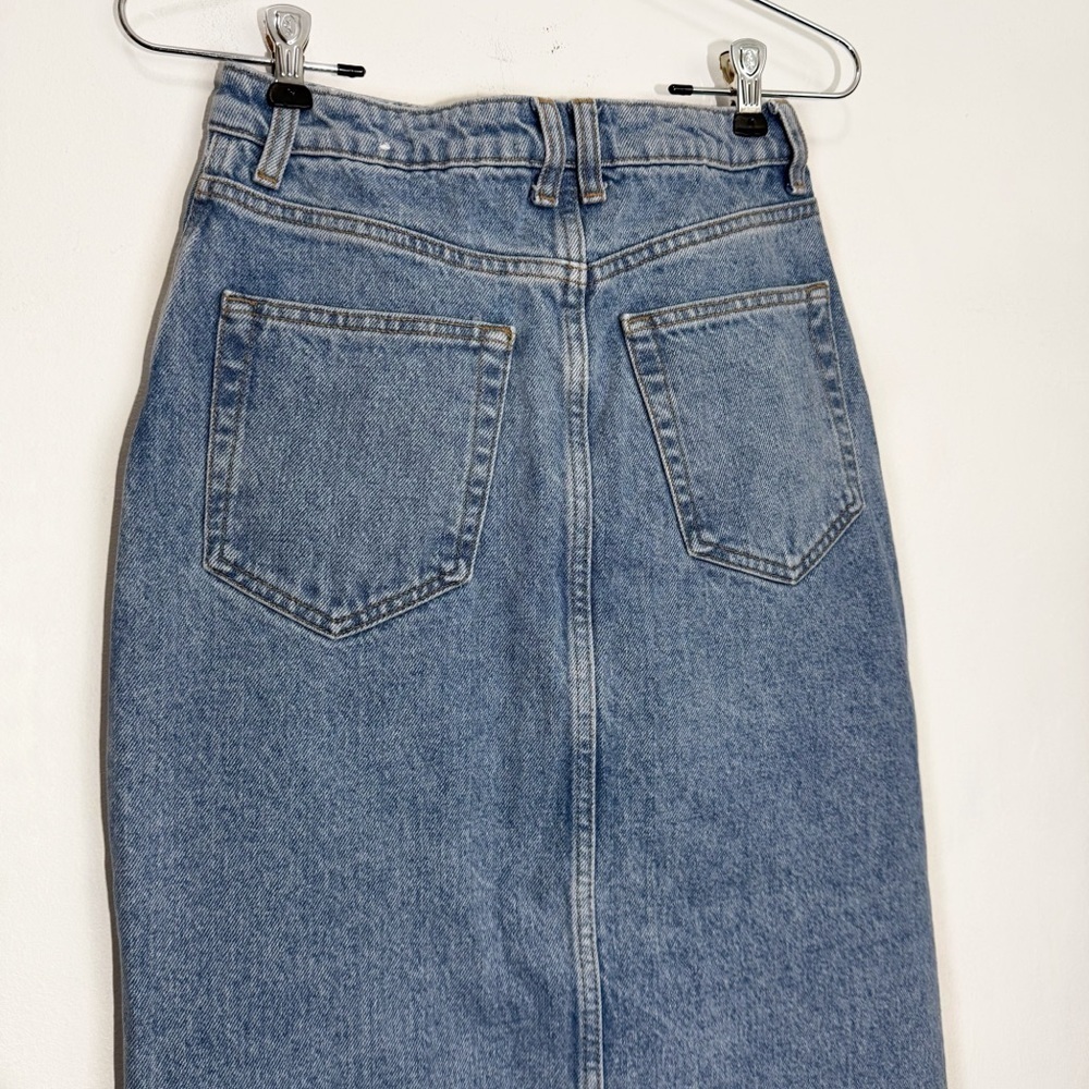 Mango MNG Jolie Denim Midi Maxi Skirt, Light Blue size XXS - Picture 7 of 10